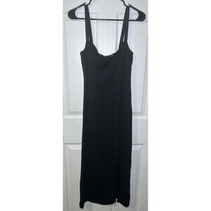 Ten By Babaton Women’s Thin Strap Bodycon Midi With Slit Black Size 10 NWOT